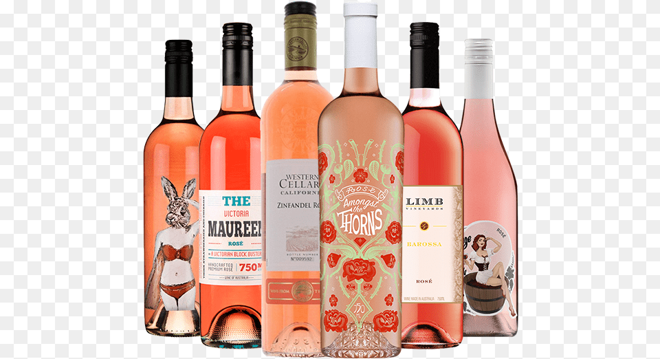 Rose Mixed Dozen Glass Bottle, Alcohol, Beverage, Liquor, Wine Free Transparent Png
