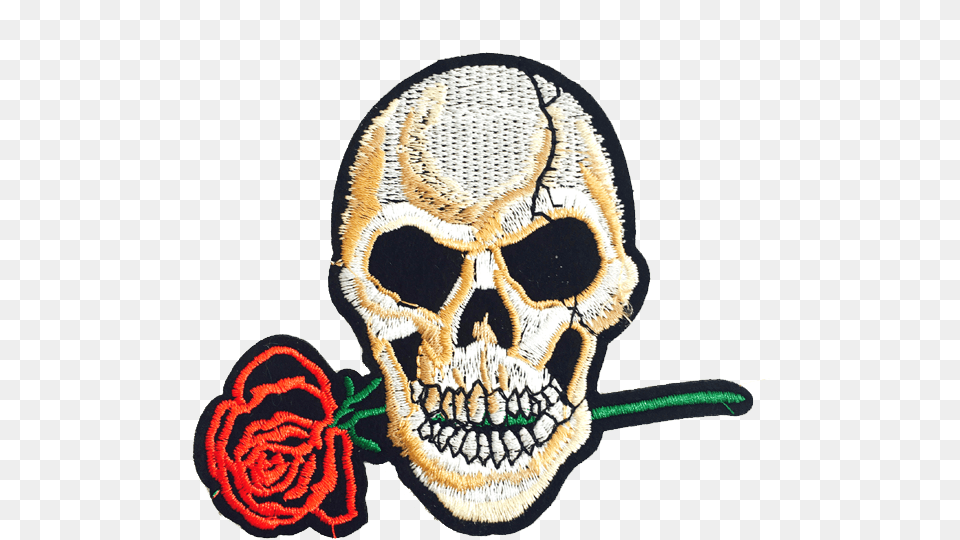 Rose On Skull, Pattern, Embroidery Free Transparent Png