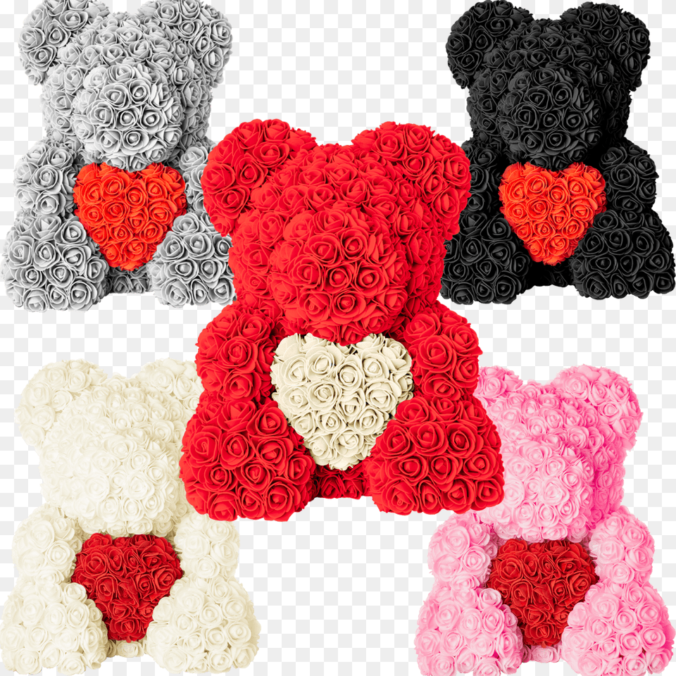 Rose Petal Teddy Bear Bear Made Of Roses, Carnation, Flower, Plant, Home Decor Free Png Download