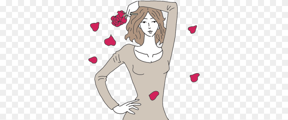 Rose Petals Girl, Sleeve, Clothing, Plant, Petal Png