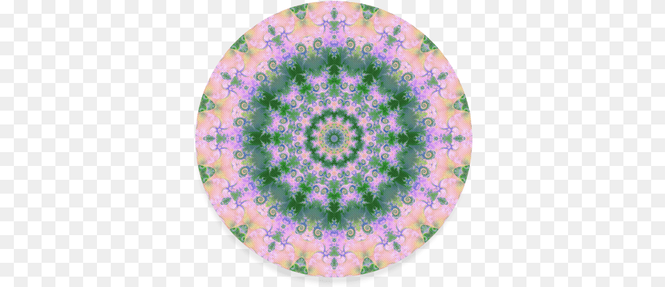 Rose Pink Green Explosion Of Flowers Mandala Round Circle, Pattern, Home Decor, Accessories, Ornament Free Png Download