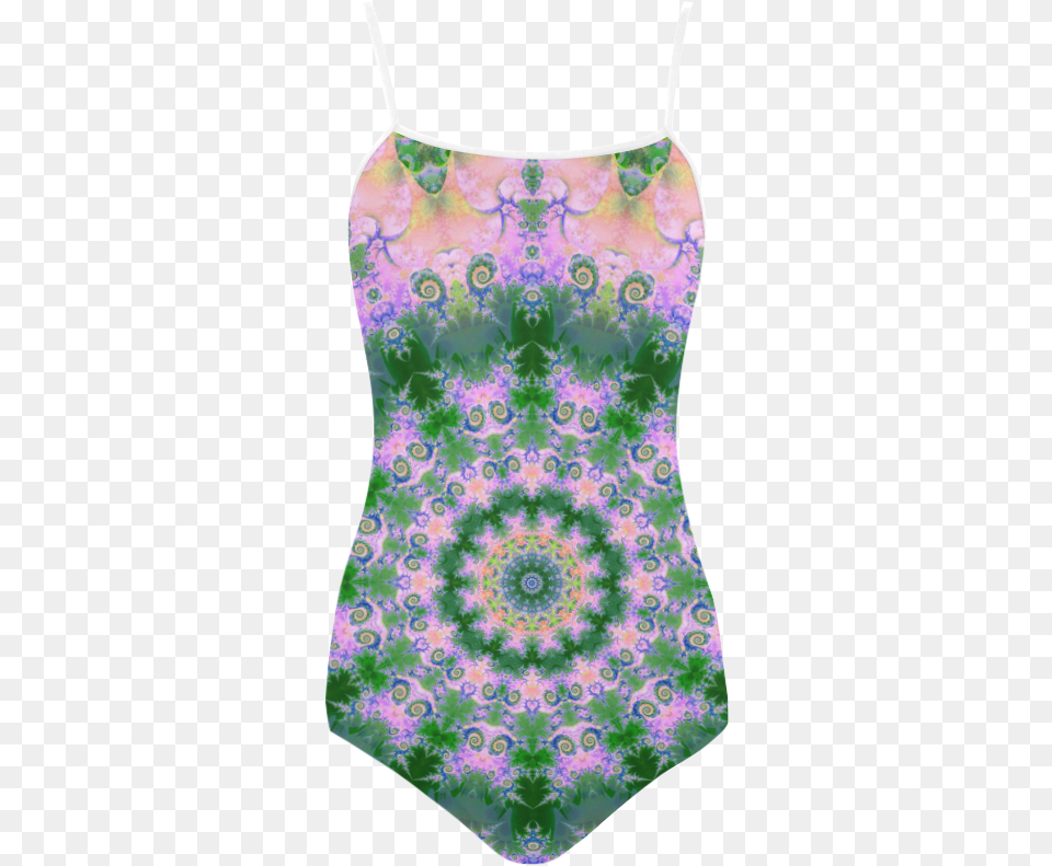 Rose Pink Green Explosion Of Flowers Mandala Strap Pattern, Clothing, Swimwear Free Transparent Png