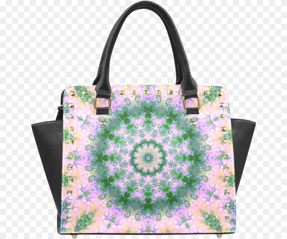 Rose Pink Green Explosion Of Flowers Portable Network Graphics, Accessories, Bag, Handbag, Purse Free Png Download
