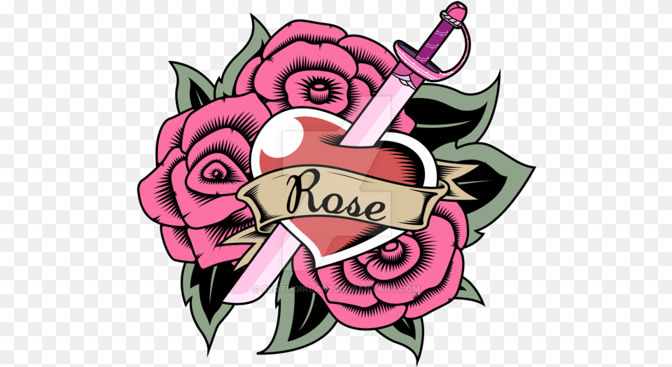 Rose Quartz Tattoo Version Steven Universe Rose Tattoo, Art, Sword, Weapon, Graphics Free Transparent Png