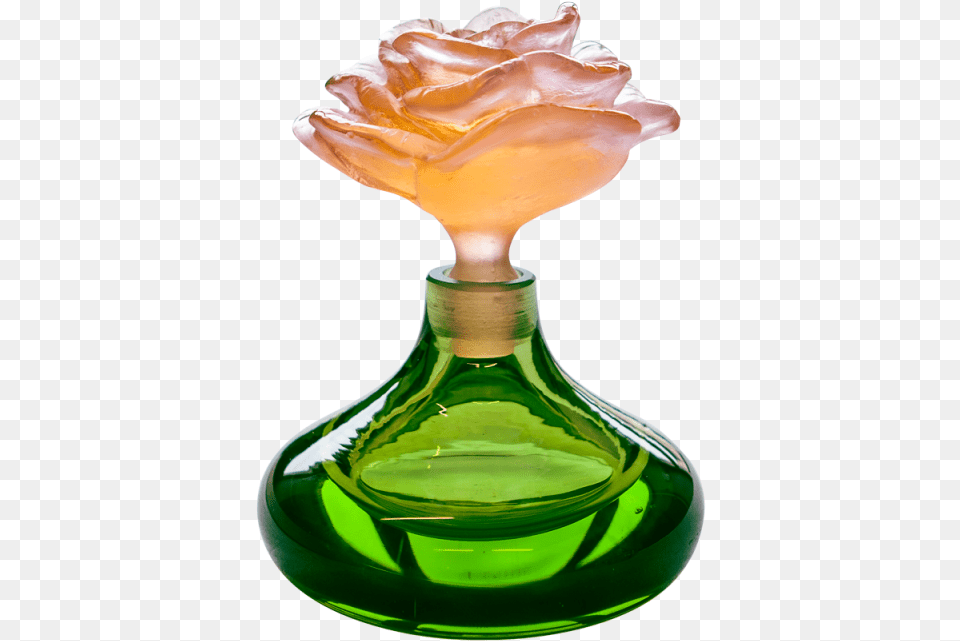 Rose Romance Perfume Bottle Small Green Daum Crystal Rose Perfume, Cosmetics, Smoke Pipe Free Transparent Png