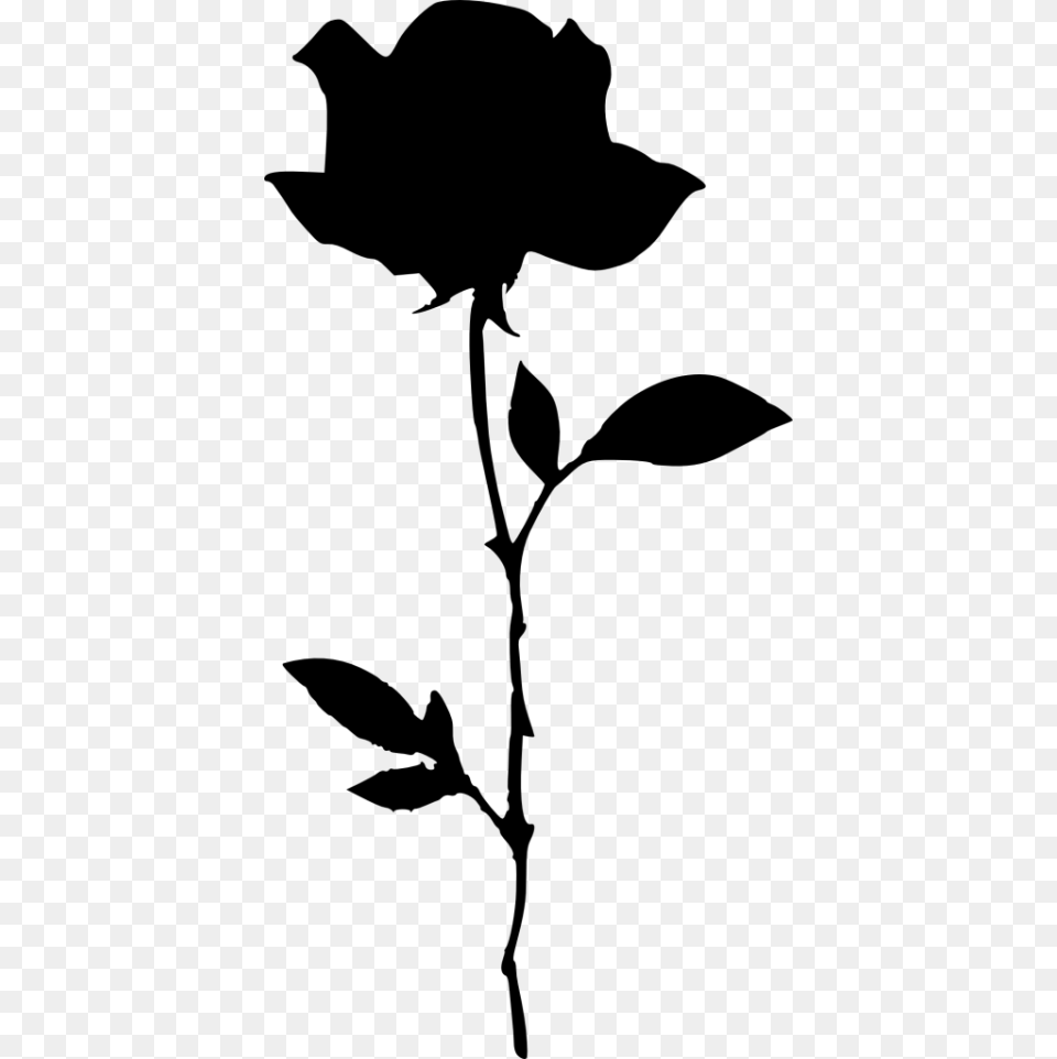 Rose Silhouette, Leaf, Plant, Green, Animal Png Image