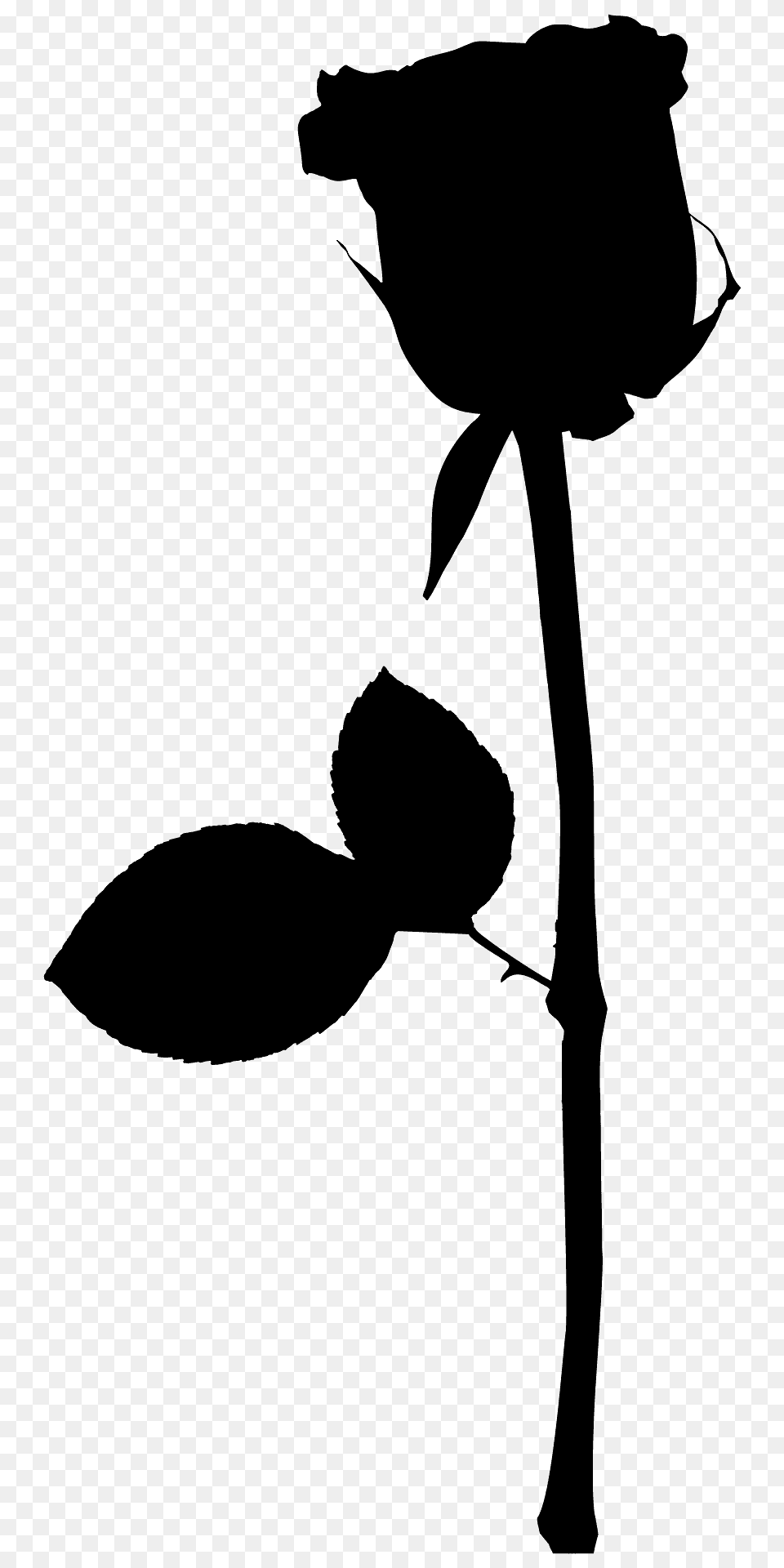 Rose Silhouette, Flower, Plant, Leaf, Smoke Pipe Free Png Download