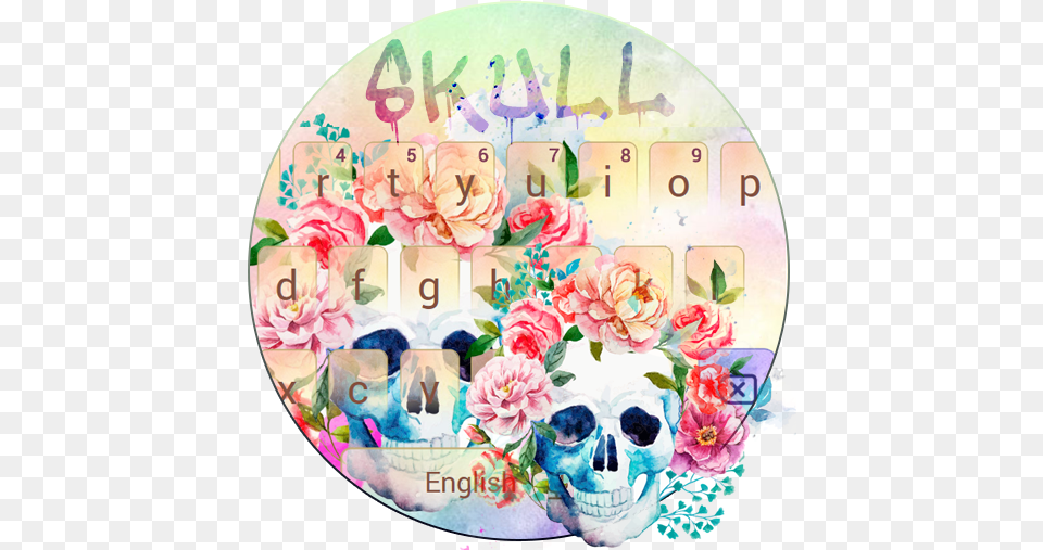 Rose Skull Flower Keyboard Theme Aplicacins En Google Play Floral Skull, Art, Collage, Painting, Person Png