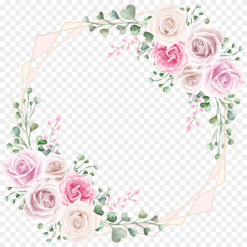 Rose Square Gold Frame Glitter Geometric Colorful Garden Roses, Flower, Flower Arrangement, Plant, Flower Bouquet Free Transparent Png
