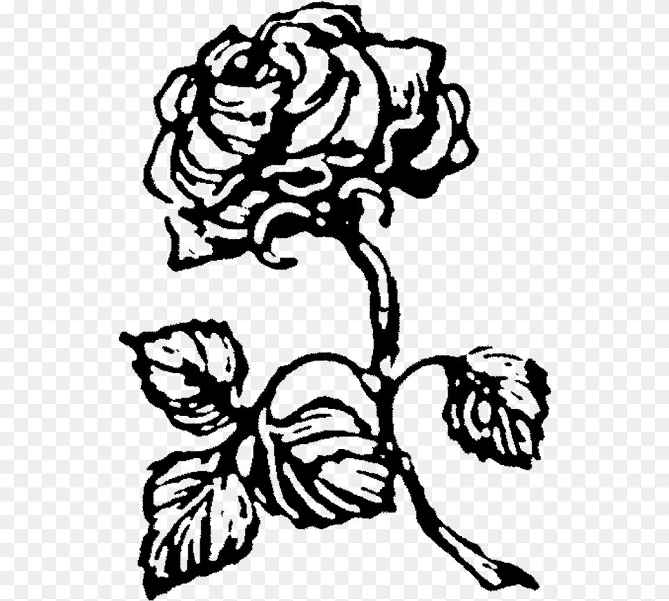 Rose Stamp, Gray Png