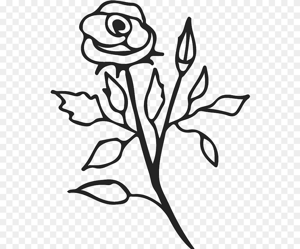 Rose Stem Outline Rubber Stamp Outline For Stem, Flower, Plant, Art, Stencil Free Transparent Png
