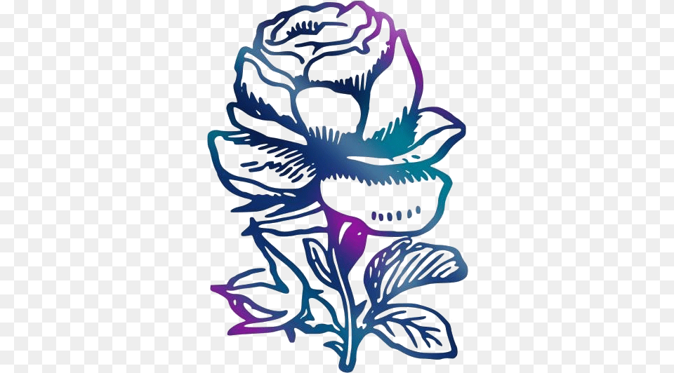 Rose Tattoo Stencil Clipart Rose Tattoo Black And White Rose, Art, Graphics, Purple, Animal Free Png