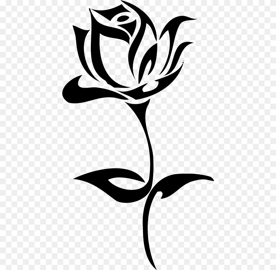 Rose Tattoo Transparent, Flower, Plant, Art, Floral Design Png Image