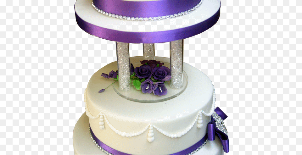 Rose Teardrop Wedding Cake Purple Wedding Cakes With Stand, Dessert, Food, Birthday Cake, Cream Png Image