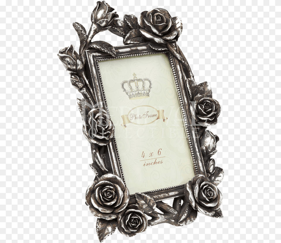 Rose Vine Antiqued Silver Photo Frame Alchemy Fotolijst Met Roos Free Png Download