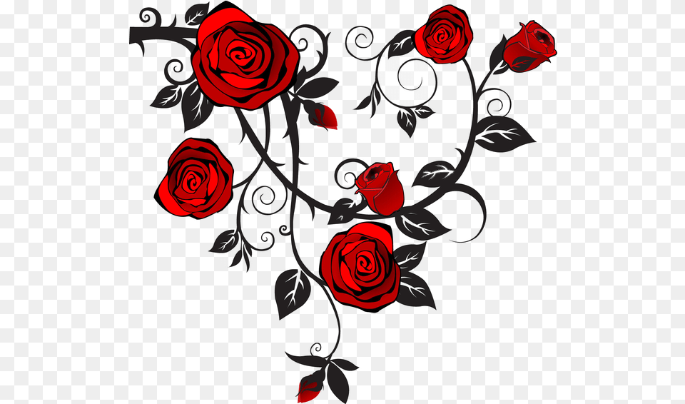 Rose Vine Border Red Flower Background, Art, Floral Design, Graphics, Pattern Free Transparent Png