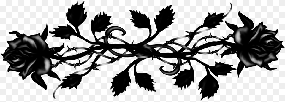 Rose Vine Flower Thorns Spines And Prickles Clip Art Black Rose Vine, Floral Design, Graphics, Pattern Free Transparent Png