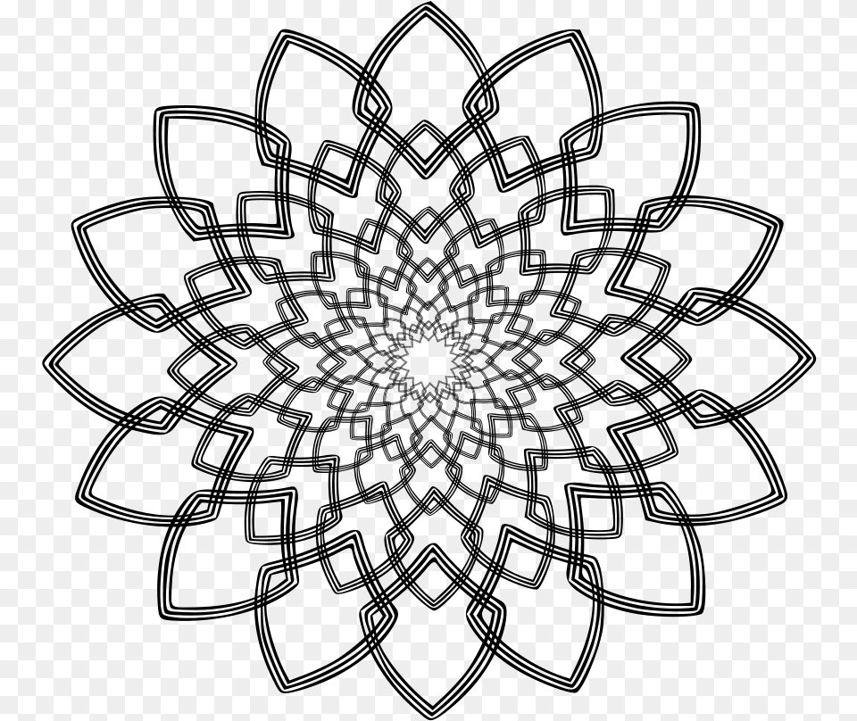 Rose Window 2 Svg Clip Arts Mindfulness Colouring, Gray Png