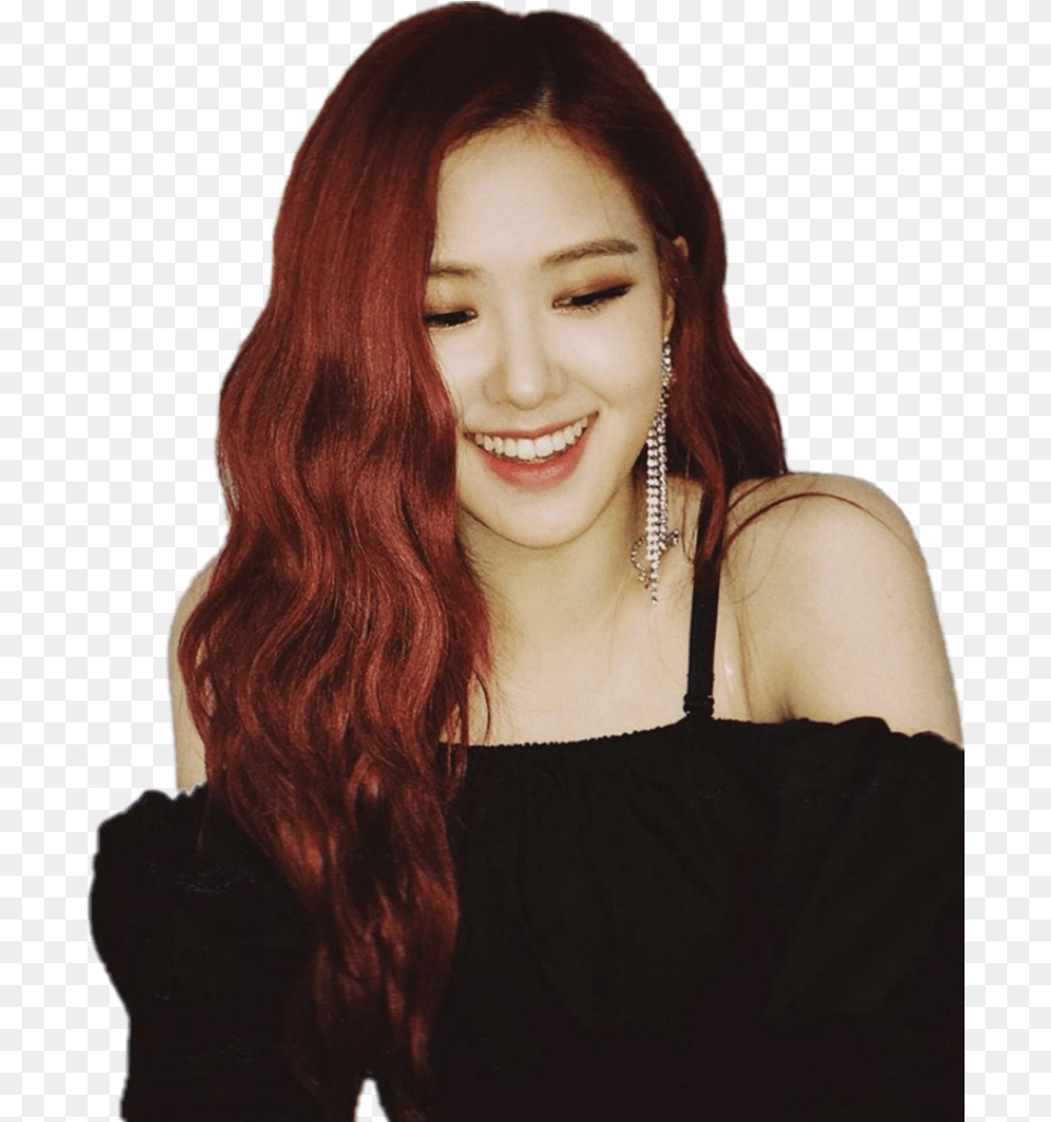 Roseblackpink Ros Blackpink Blink Rose Blackpink Smile, Person, Face, Happy, Head Png Image