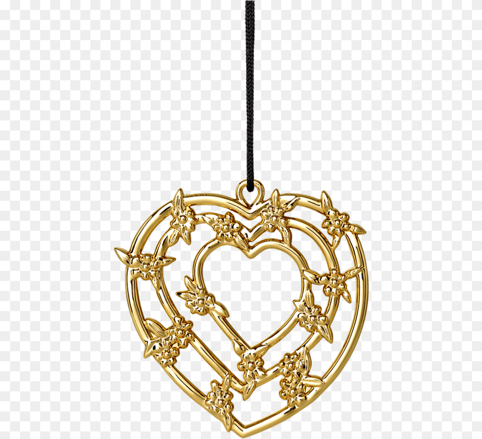 Rosendahl Karen Blixen Heart Garlands Gold Plated Circle, Accessories, Jewelry, Necklace, Pendant Png Image