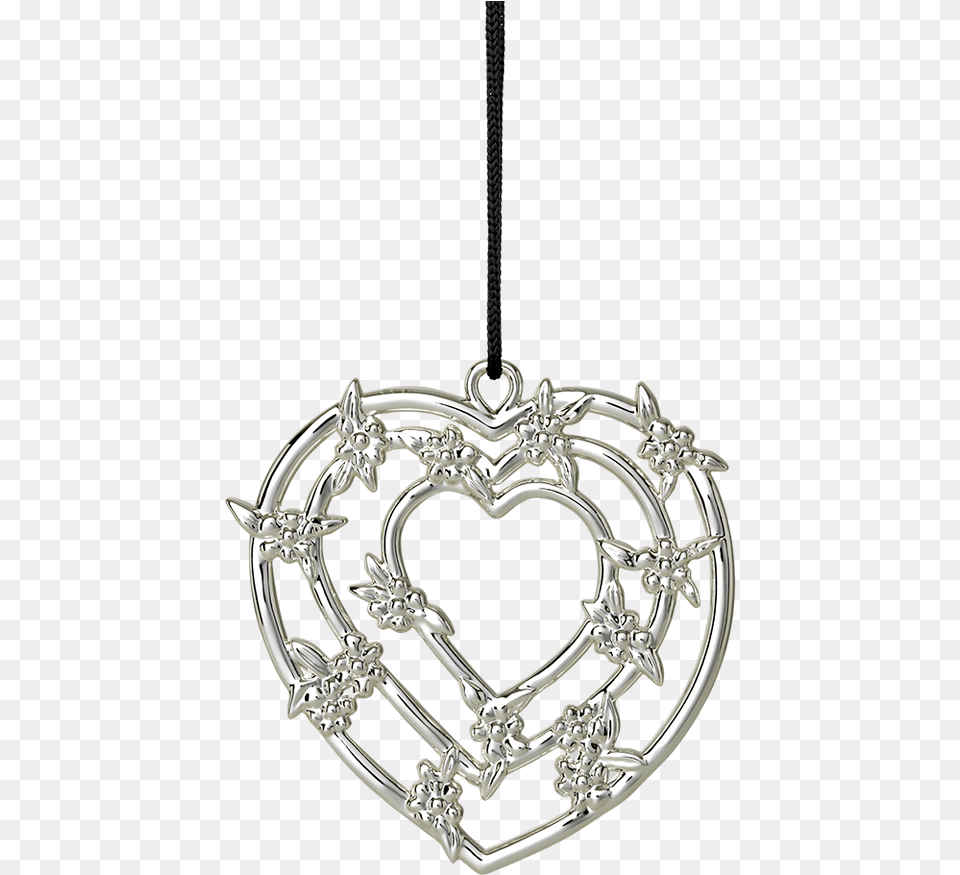 Rosendahl Karen Blixen Heart Garlands Silver Plated Karen Blixen Museum, Accessories, Jewelry, Necklace, Pendant Free Png