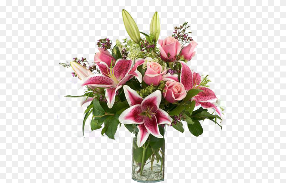 Roses And Lilies Plant, Flower, Flower Arrangement, Flower Bouquet Free Png Download
