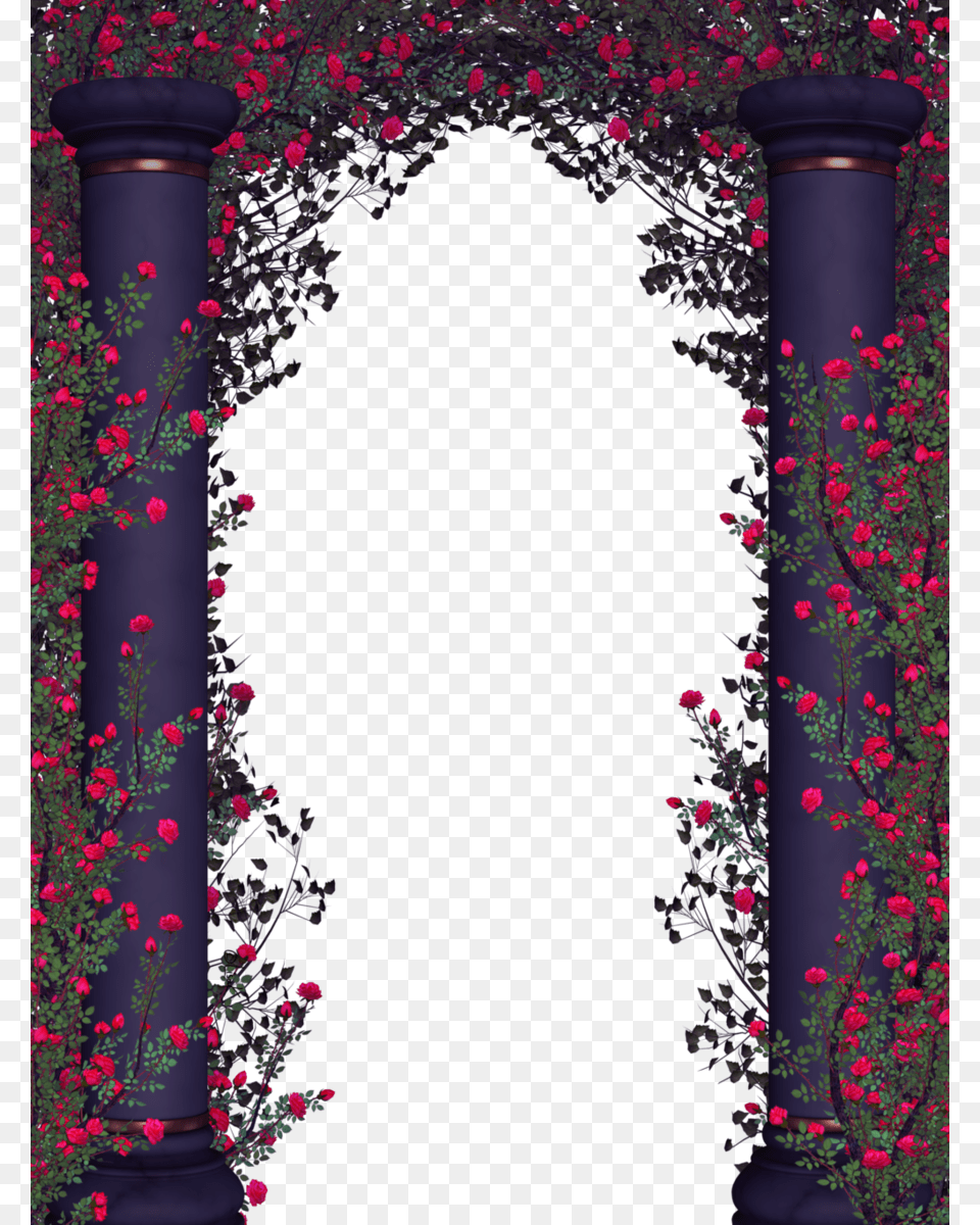Roses And Pillars By Collect And Creat Pillar With Flowers, Arch, Architecture, Pattern, Art Free Png Download