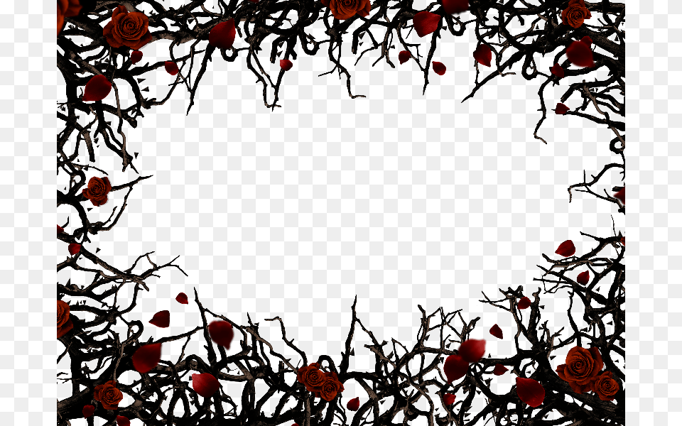 Roses And Thorns Border Frame Background Nature Roses And Thorns Background, Flower, Petal, Plant, Rose Free Png