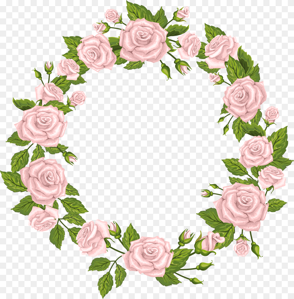 Roses Border Clip White Flower Wreath Free Png Download