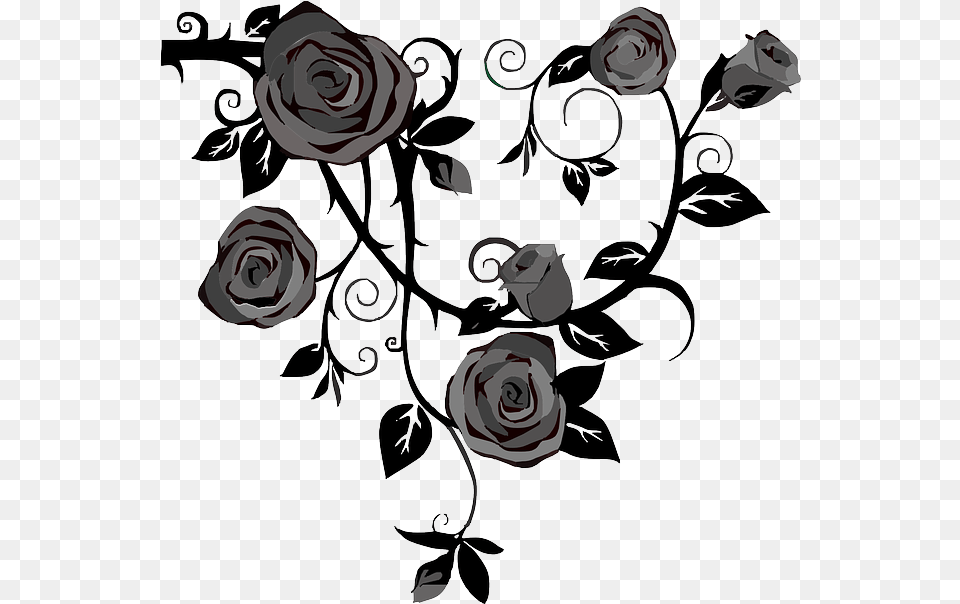 Roses Flowers Gray Vector Graphic On Pixabay Black Roses Clipart, Art, Floral Design, Flower, Graphics Png