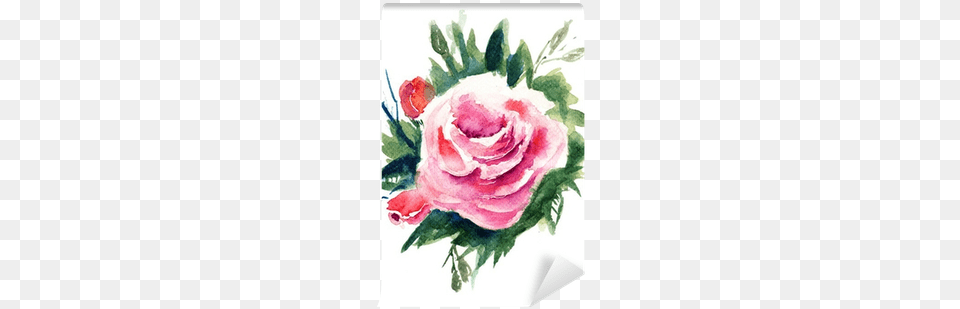 Roses Flowers Watercolor Painting Wall Mural Pixers Watercolor Painting, Rose, Plant, Flower, Pattern Free Png Download