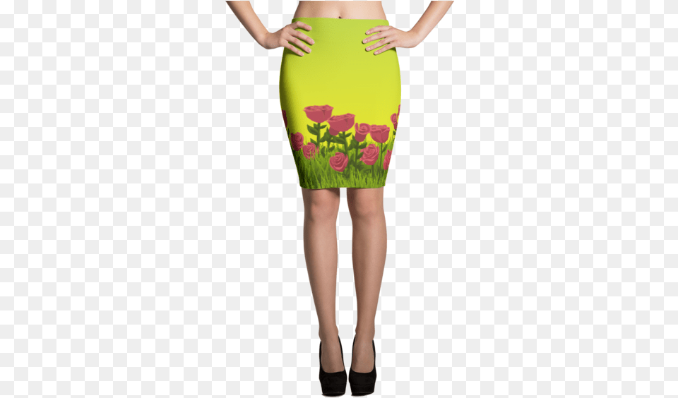 Roses Grass Pencil Skirt Falda De Like La Leyenda, Adult, Clothing, Female, Miniskirt Free Transparent Png