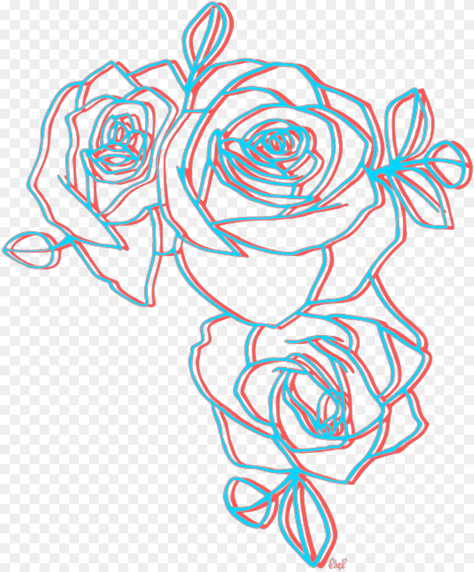 Roses Tumblr Transparent U0026 Clipart Ywd Red And Blue 3d Drawing, Pattern, Art, Graphics, Floral Design Free Png Download