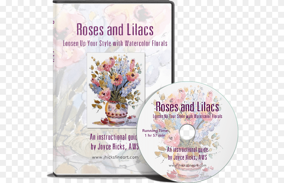 Roses U0026 Lilacs Loosen Up Your Style With Watercolor Florals Joyce Hicks Jasmine, Plate, Disk, Dvd Free Transparent Png