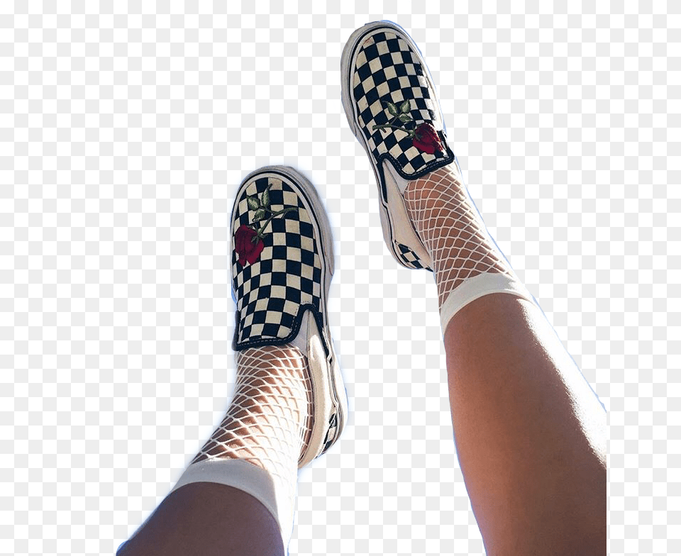 Roses Vans Aestheticvans Shoes Fishnet Legs Net Baum Und Pferdgarten, Clothing, Footwear, Shoe, Sneaker Png