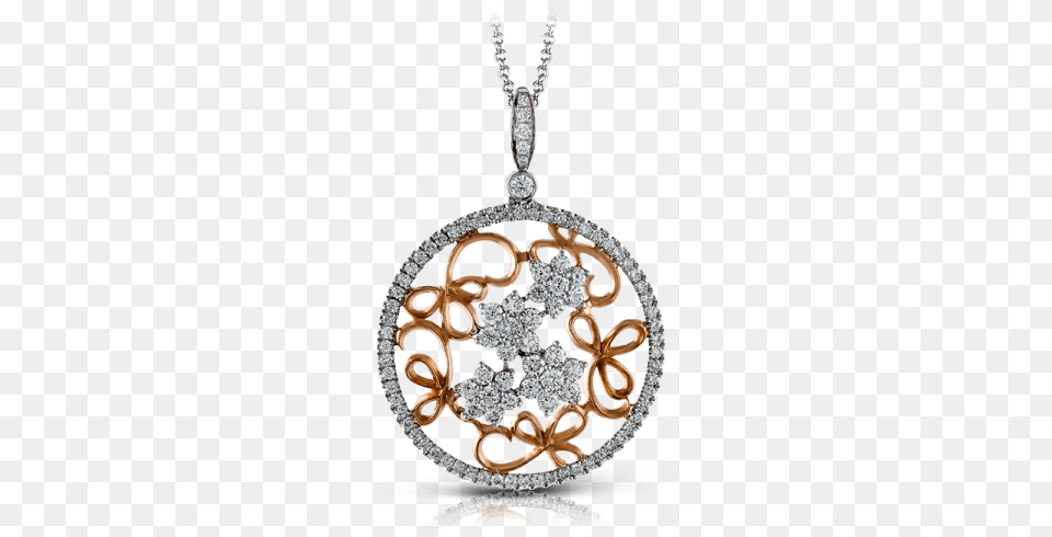 Rosewhite Flower Design Diamond Pendant Disc Locket, Accessories, Jewelry, Necklace, Chandelier Free Png