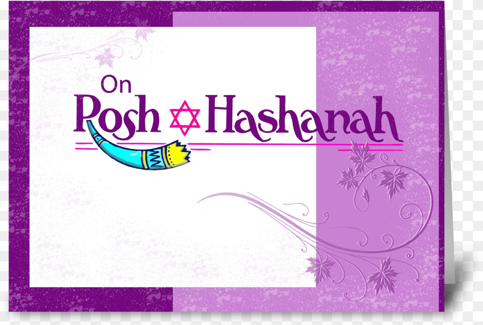Rosh Hashanah Shofar Greeting Card Greeting Card, Envelope, Greeting Card, Mail, Purple Png