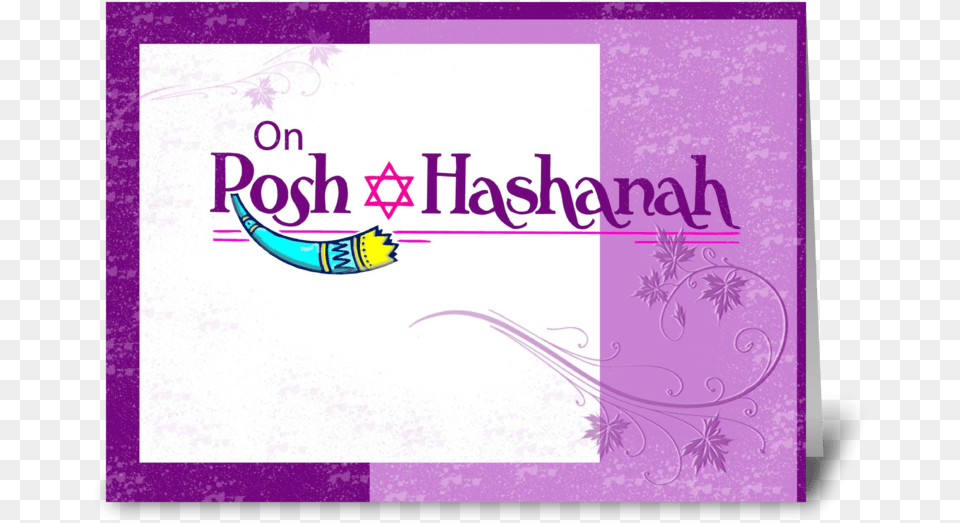 Rosh Hashanah Shofar Greeting Card Rosh Hashanah Birthday Greeting Card Friend Card, Envelope, Greeting Card, Mail, Purple Free Transparent Png
