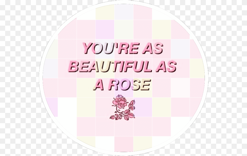 Rosie Rose Beautiful Aesthetic Sticker Pink Pastel Pastel Wallpaper Aesthetic, Flower, Plant, Disk, Text Png Image