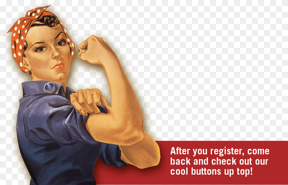 Rosie Rosie The Riveter Kettlebell, Adult, Person, Woman, Female Png Image