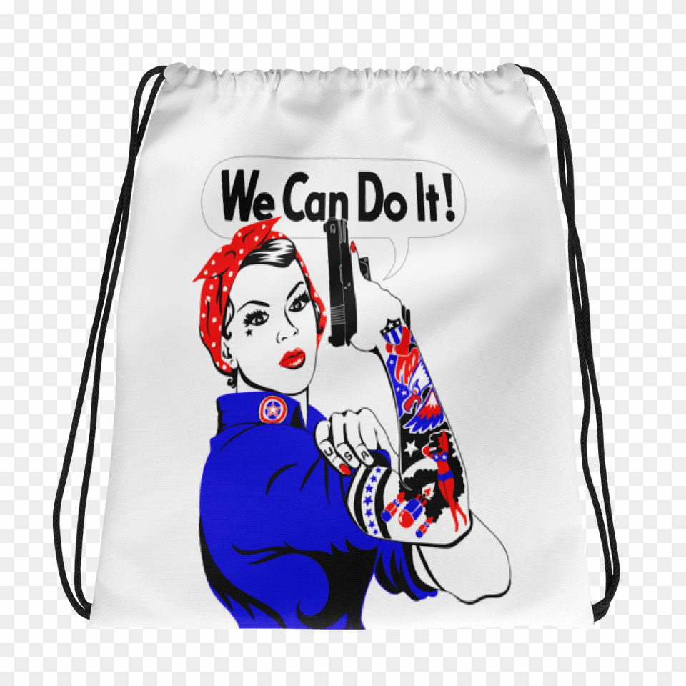 Rosie The Riveter Drawstring Bag Drawstring Bag, Accessories, Handbag, Female, Adult Free Png