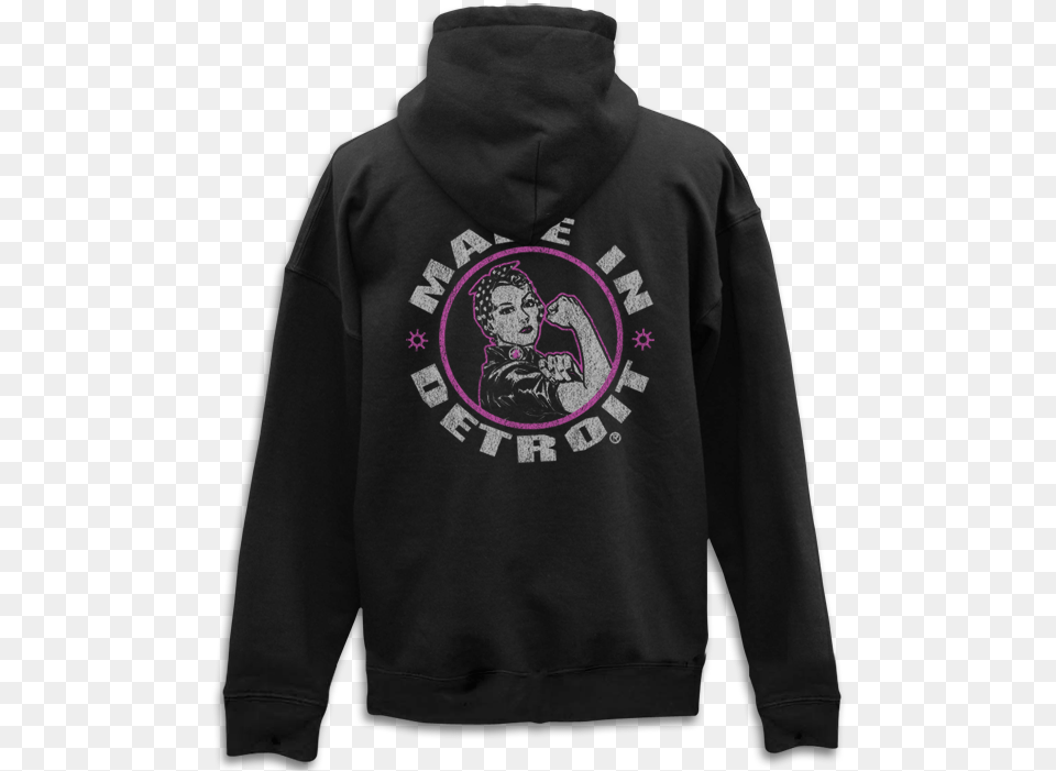 Rosie The Riveter Hoodie Bob Seger Made In Detroit T Shirt, Clothing, Hood, Knitwear, Sweater Free Transparent Png
