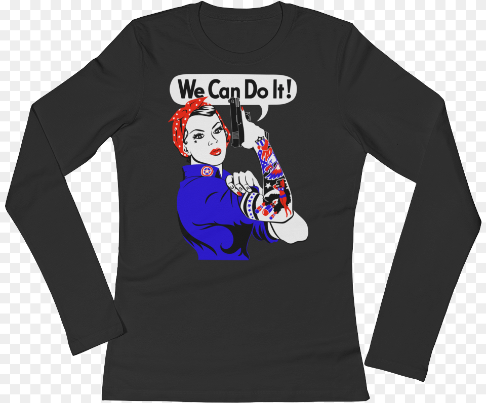 Rosie The Riveter Long Sleeve Shirt, T-shirt, Clothing, Long Sleeve, Person Free Transparent Png
