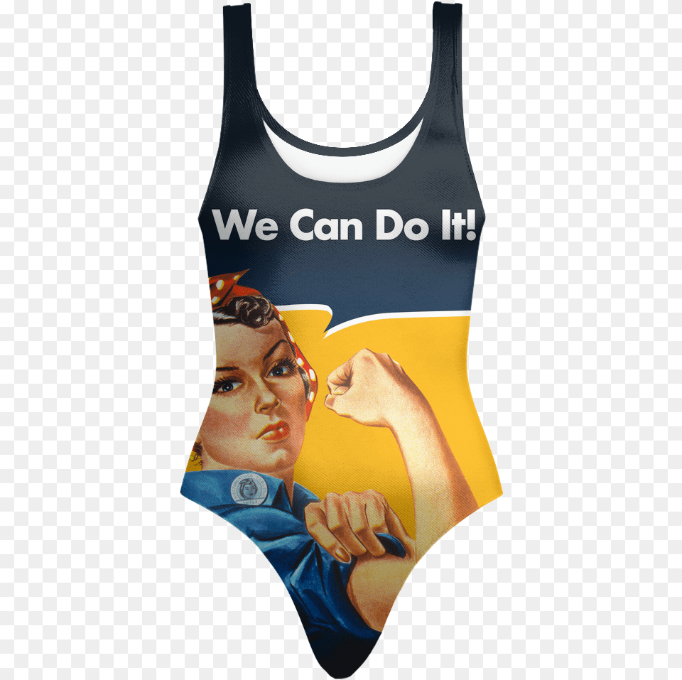 Rosie The Riveter Swimsuit Vintage Rosie The Riveter Oval Ornament, Clothing, Swimwear, Undershirt, Adult Png Image