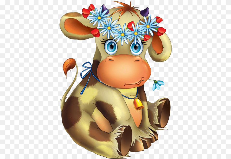 Rosinka 506x700 429kb Cute Art Cartoon Cow Needlework Gelukkige Lente Lente Dag, Animal, Cattle, Livestock, Mammal Free Transparent Png