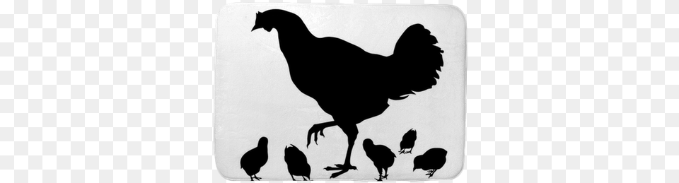 Roster Black Amp White, Silhouette, Animal, Bird, Chicken Free Png