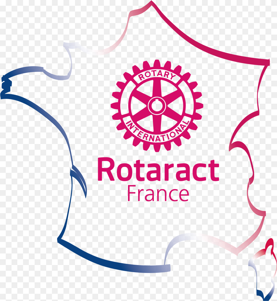 Rotaract France Logo Report Of Social Organization Like Rotary Club, Machine, Wheel, Clothing, Shirt Free Transparent Png