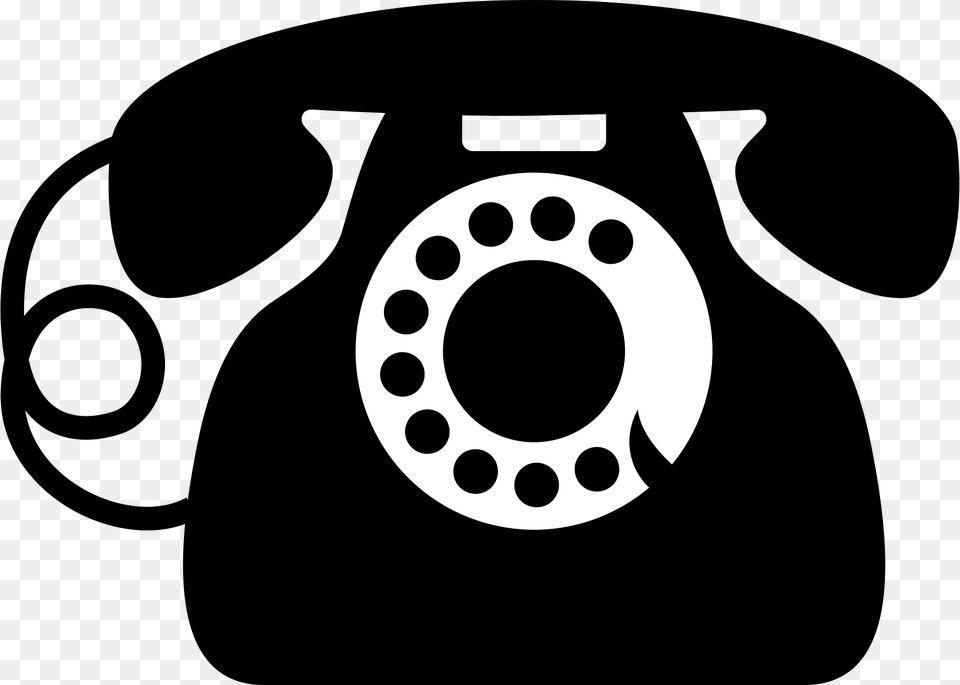 Rotary Dial Telephone Black And White Clipart, Electronics, Phone, Dial Telephone Png