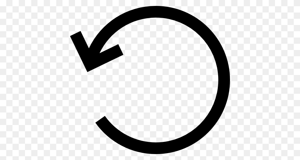 Rotate Left Circular Arrow Interface Symbol, Stencil, Sign Free Transparent Png