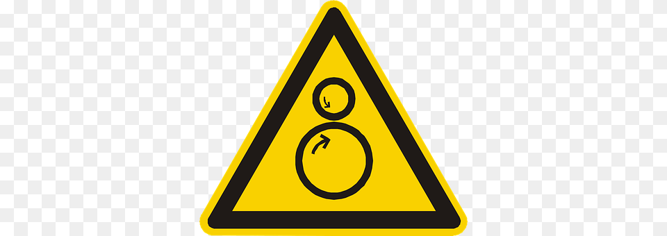 Rotating Cylinders Sign, Symbol, Triangle, Road Sign Png Image